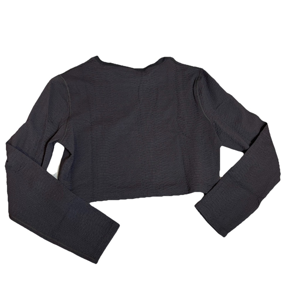 New Gigi C Isabella Snake Textured Pullover Crop Top Sweatshirt XLarge Black - Picture 3 of 8